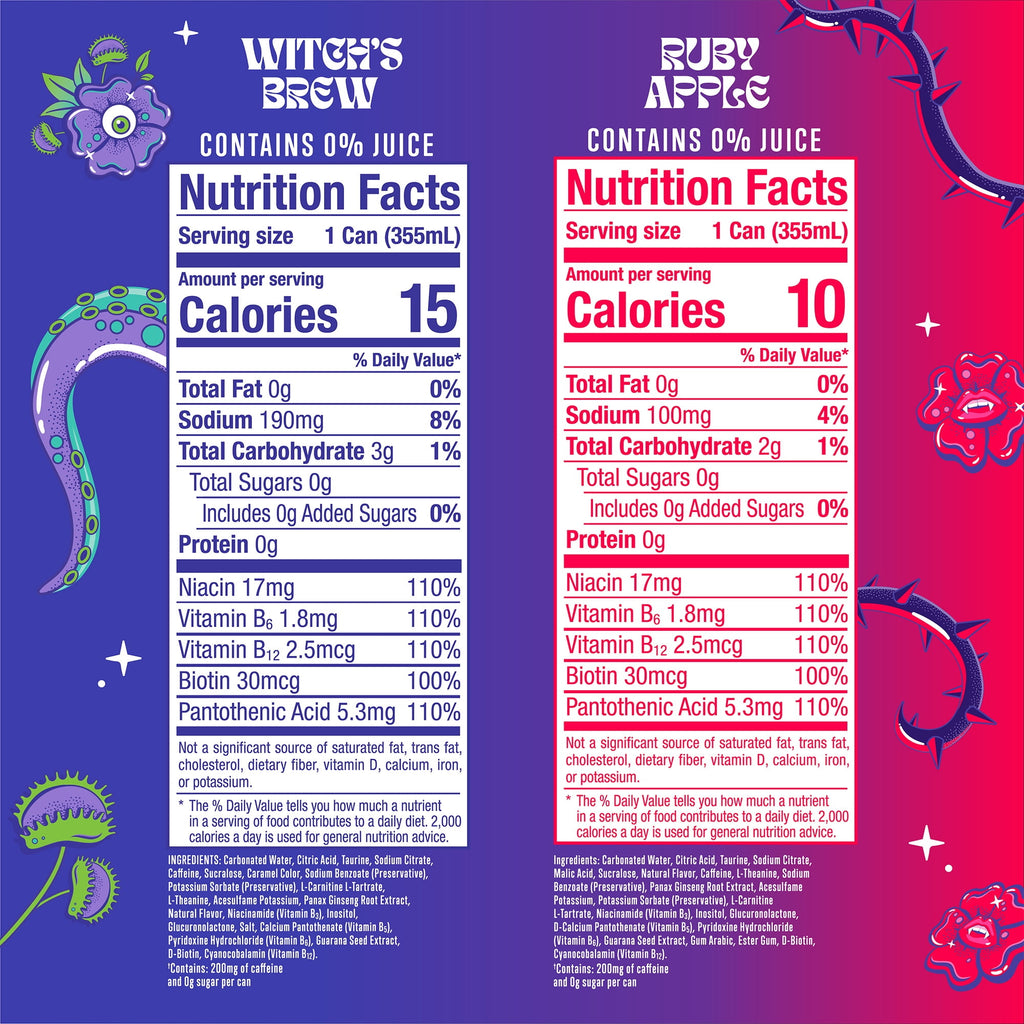 Alani Nu Sugar Free Energy Drink, Witch's Brew Potion Pack, 12 fl oz, 12 Pack, Cans