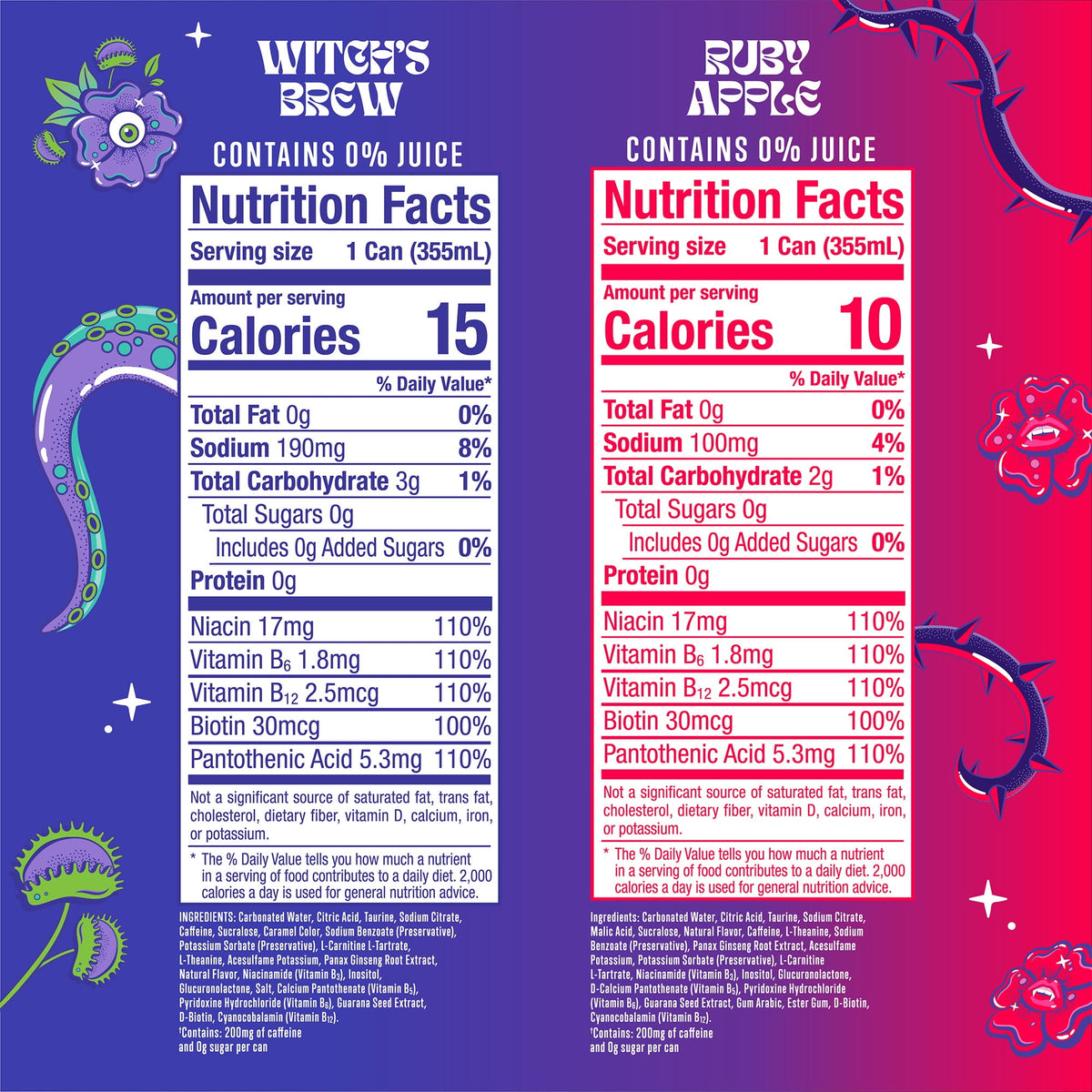 Alani Nu Sugar Free Energy Drink, Witch's Brew Potion Pack, 12 fl oz, 12 Pack, Cans