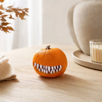 YAMB Halloween Pumpkin Teeth Decor Kit, Mini Fangs and Flat Teeth, Reusable Pin-In Design, For Pumpkin Carving and Party Craft, 1.6 Inch