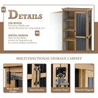 Outdoor Storage Cabinet Waterproof with Shelves, Small Storage Shed, Vertical Tall Patio Backyard Garden Storage Cabinet Tool Organizer for Outside