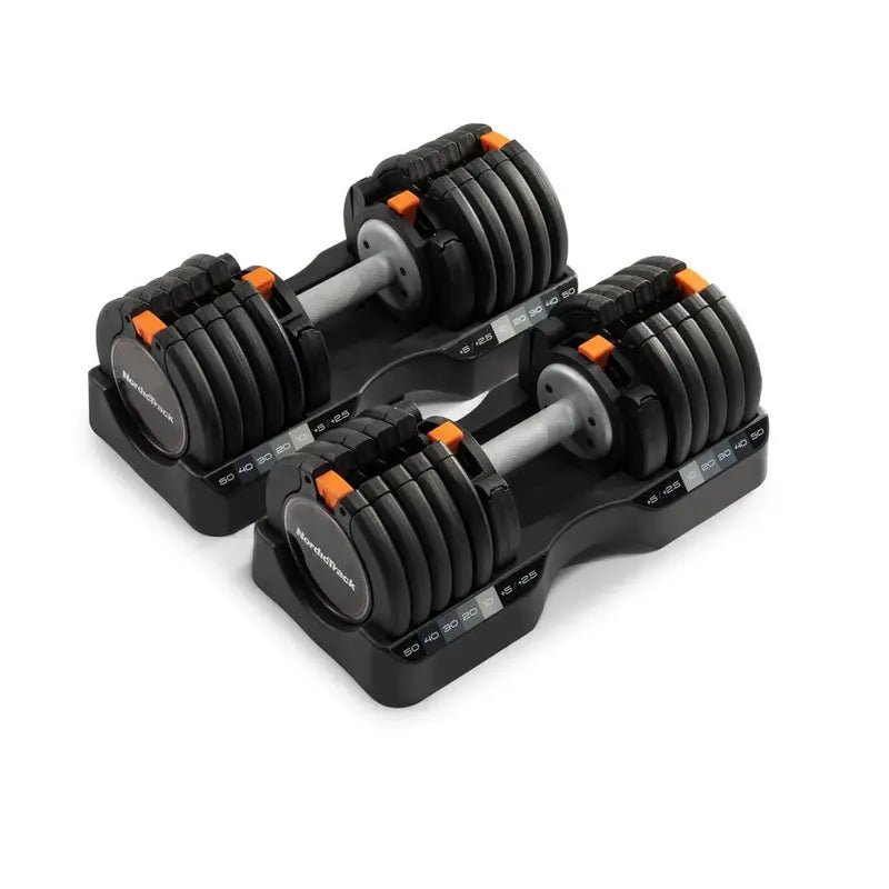 NordicTrack Select-A-Weight Adjustable Dumbbell Set, 55 lb Each