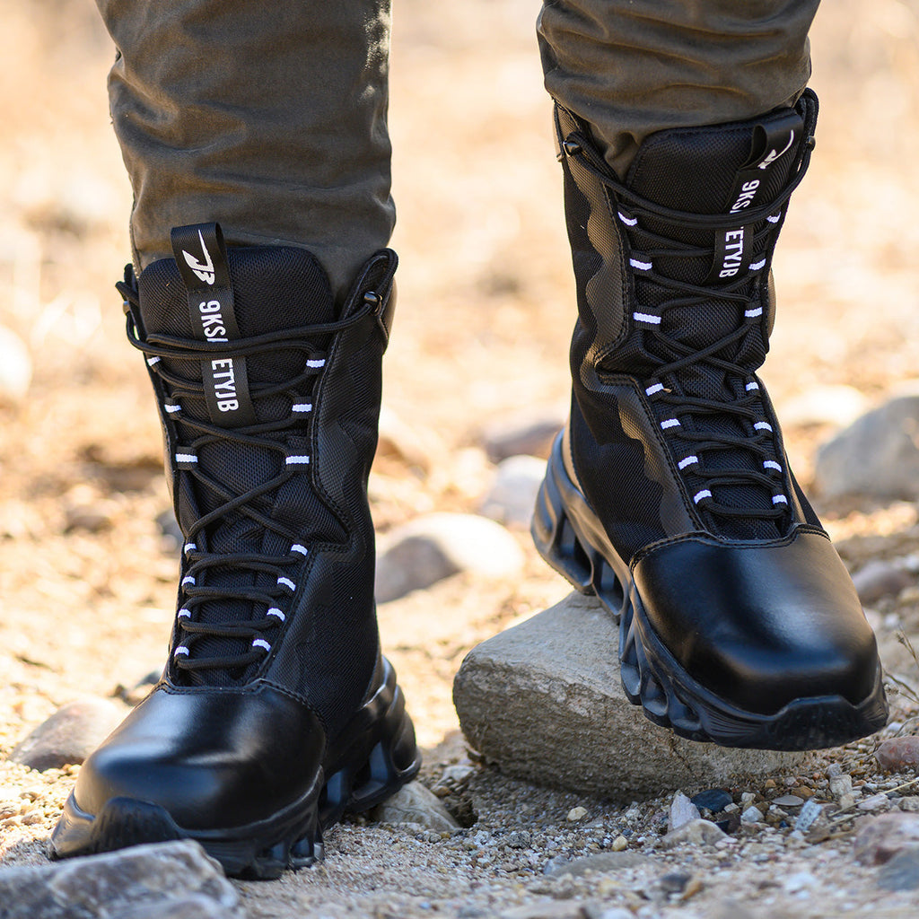 Extra High Top Leather Steel Toe Boots