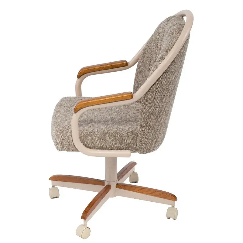 Swivel And Tilt Rolling Caster Chair With Cushioned Seat - Casual Dining Office Or Home Use