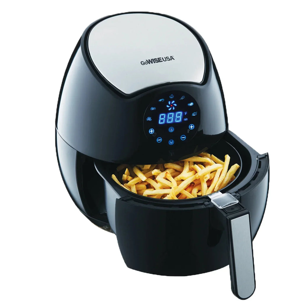 GoWISE USA Electric Air Fryer, Black, 3.7 QT, 1400W - GW22621