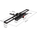 KFFKFF Steel Motorcycle Carrier, 600 LBS Capacity, Includes Ramp, Tie-Down Straps & Stabilizer, Fits 2" Hitch Receivers on Cars & Trucks