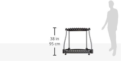 Rubbermaid Garage Tool Tower Rack Easy to Assemble Wheeled Organizes up to 40 Long-Handled Tools/Rakes/Brooms/Shovels in Home/House/Outdoor/Shed Black