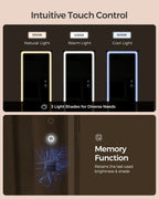 SONGMICS LED Mirror Jewelry Cabinet With Full-Length Mirror, 21.59in D x 21.59in W x 62.59in H