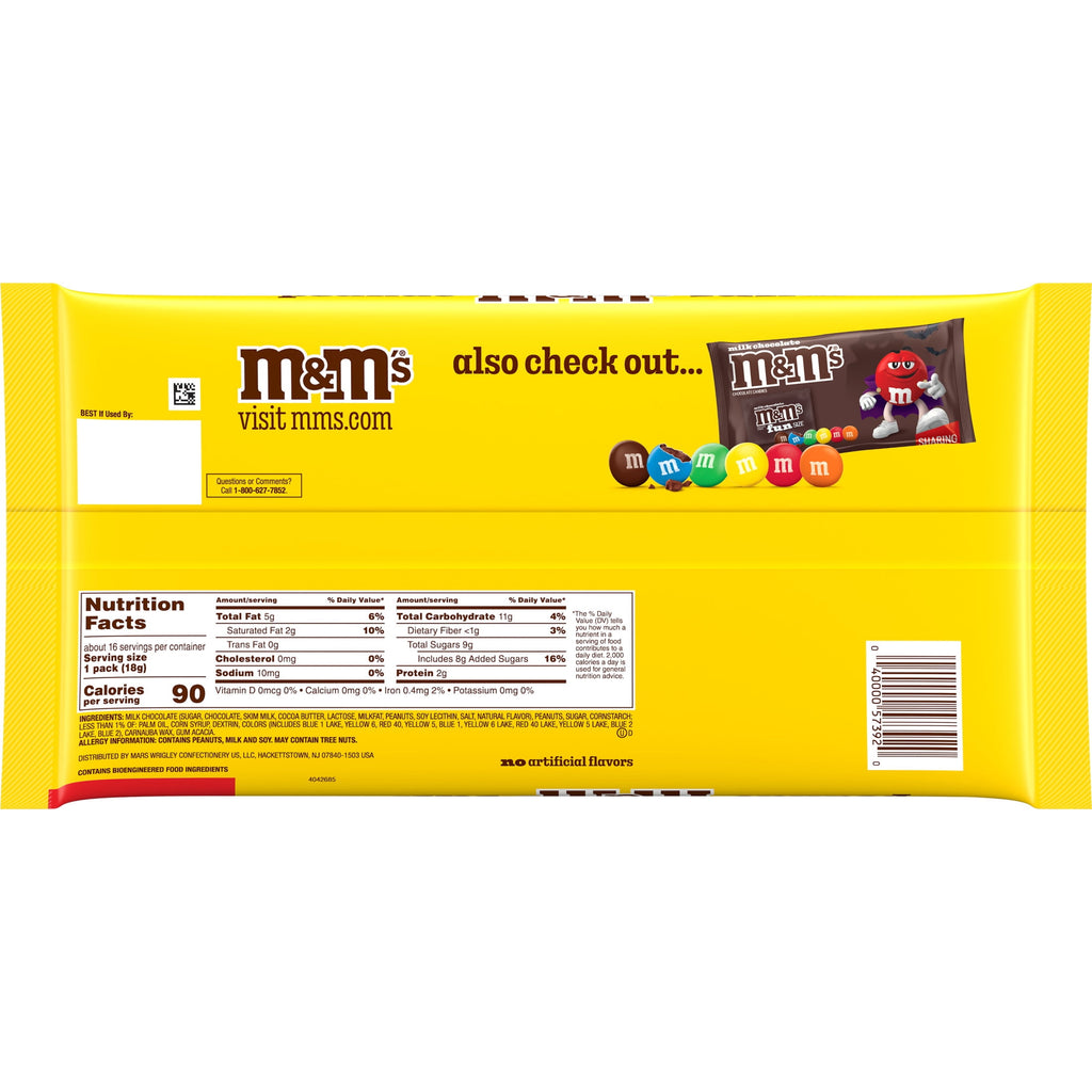 M&M's Peanut Fun Size Halloween Chocolate Candy - 10.57oz Bag