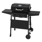 Expert Grill 3-Burner Propane Gas Grill with Side Shelves and Wheels, Black