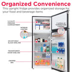 Frigidaire 7.5 Cu. ft. Top Mount Refrigerator, Apartment Size Fridge with Reversible Doors, Platinum