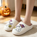 BERANMEY Halloween Slippers for Women Perfect Soft Plush Comfy Warm Slip-On Cute Womens Slippers Indoor Fluffy House Slippers for Women and Men Non-slip Fuzzy Flat Slides