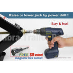 Set 4 LIBRA Premium 24" 6,000 lb RV Trailer Stabilizer Leveling Scissor Jacks w/Dual Power Drill Sockets & Mounting Hardware Kit