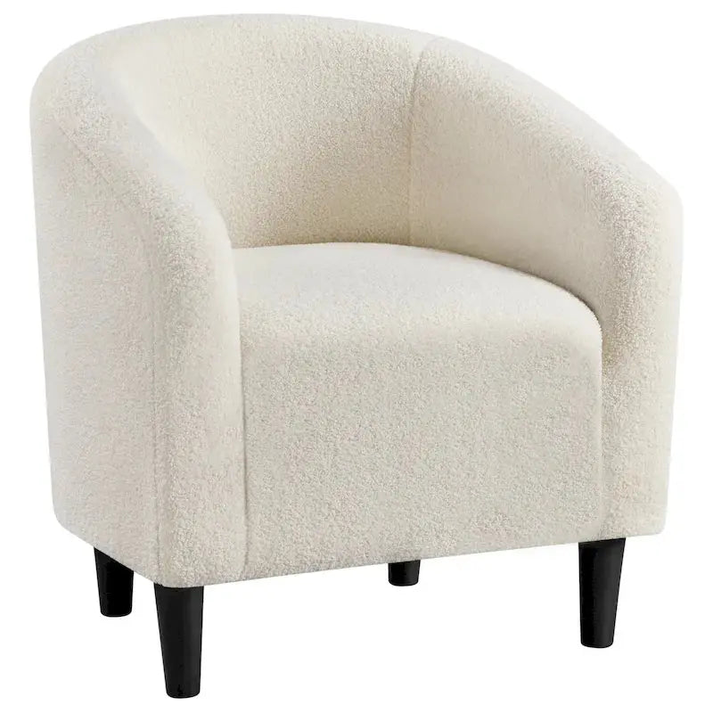 Yaheetech Boucle Upholstered Barrel Accent Chair - Club-Style Armchair