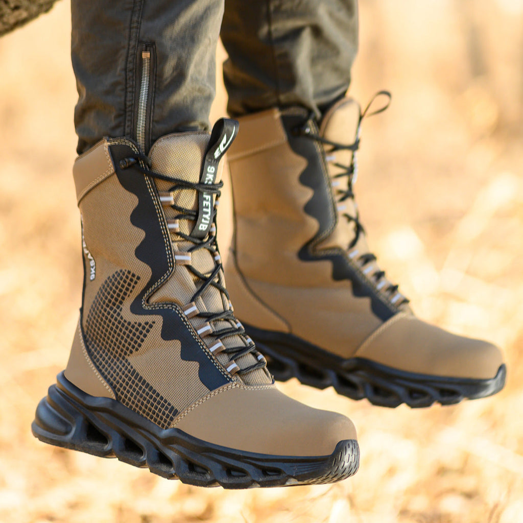 Extra High Top Leather Steel Toe Boots