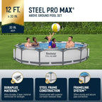 Bestway Steel Pro MAX Above Ground Pool Set, 10' x 30 in
