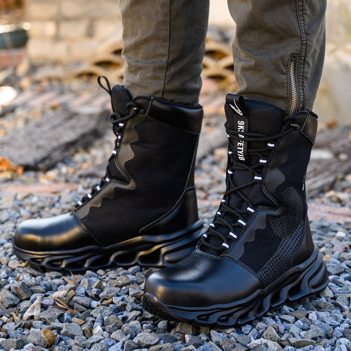 Extra High Top Leather Steel Toe Boots