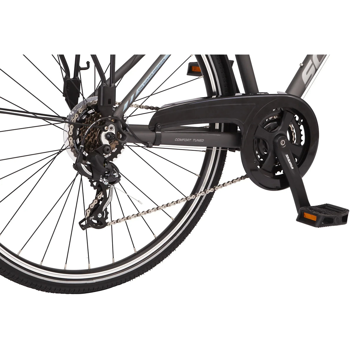 Schwinn Network 6c Hybrid Bike, 21 Speeds, Large 19.5 in Men's Style Frame, 700c Wheels, Grey