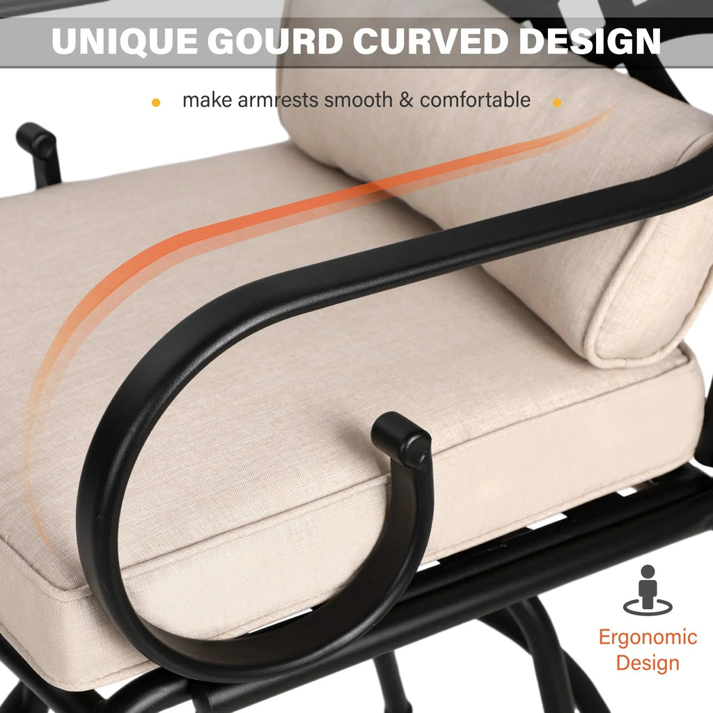 Sophia & William 2 Piece Patio Swivel Bar Stools With Cushions