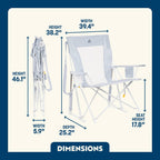 GCI Outdoor Comfort Pro Rocker XL Oversized Rocking Camping Chair with Cup Holder, Heathered Light Blue