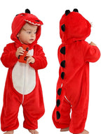 WIBACKER Infant Toddler Dinosaur Animal Fancy Dress Costume Baby Winter Flannel Hooded Romper Christmas Halloween Cosplay Jumpsuit