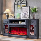 Farmhouse-Style Electric Fireplace TV Stand, 16D x 70W x 32H, Up To 80 Inch TVs