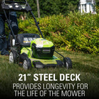 Greenworks 80V Cordless 21 in Self-Propelled Brushless Lawn Mower