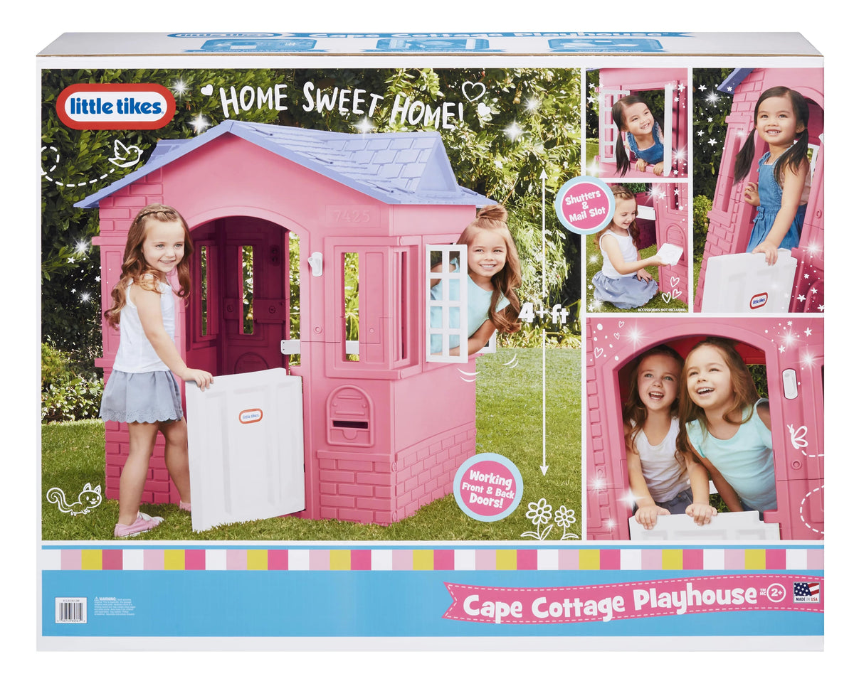 Little Tikes Cape Cottage Playhouse, Pink, 42.8 x 35 x 49 Inches