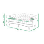 Jennifer Taylor Home La Rosa 84-Inch Velvet Chesterfield Sofa - Tufted Upholstered