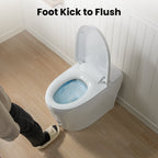 Modern One-Piece Toilet with Pressure-Assisted Flush, Hands-Free Foot Kick & Button Flush, 1.0 GPF WaterSense, 1000g MaP Flush, Soft Close Seat