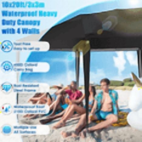 SANOPY 10' x 20' Pop Up Canopy Tent with Air Vent, Removable Sidewalls & Reflective Strips, Outdoor Instant Shelter Gazebo for Party, Camping, Beach