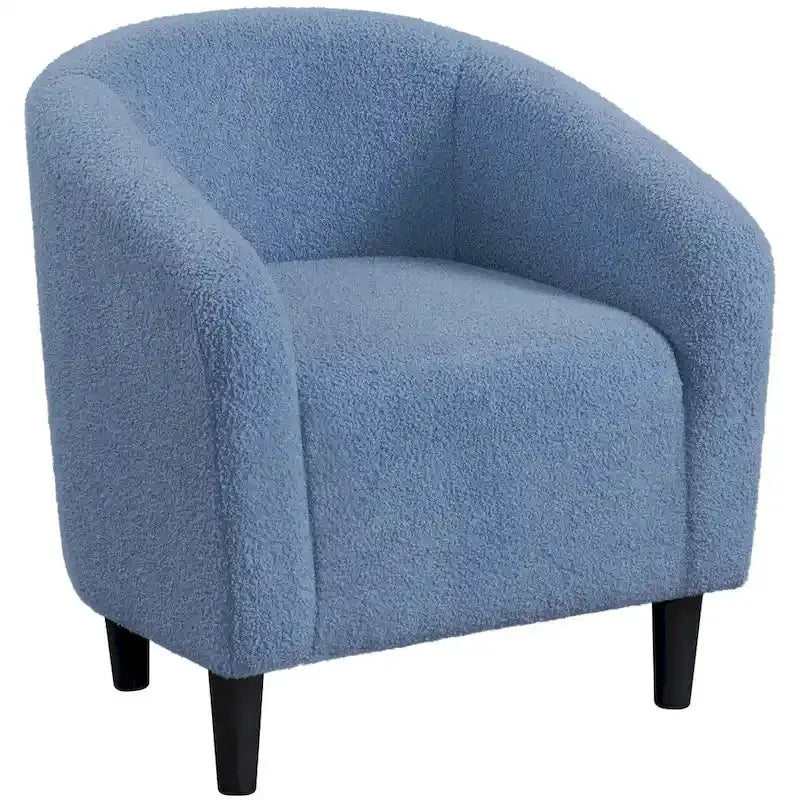 Yaheetech Boucle Upholstered Barrel Accent Chair - Club-Style Armchair