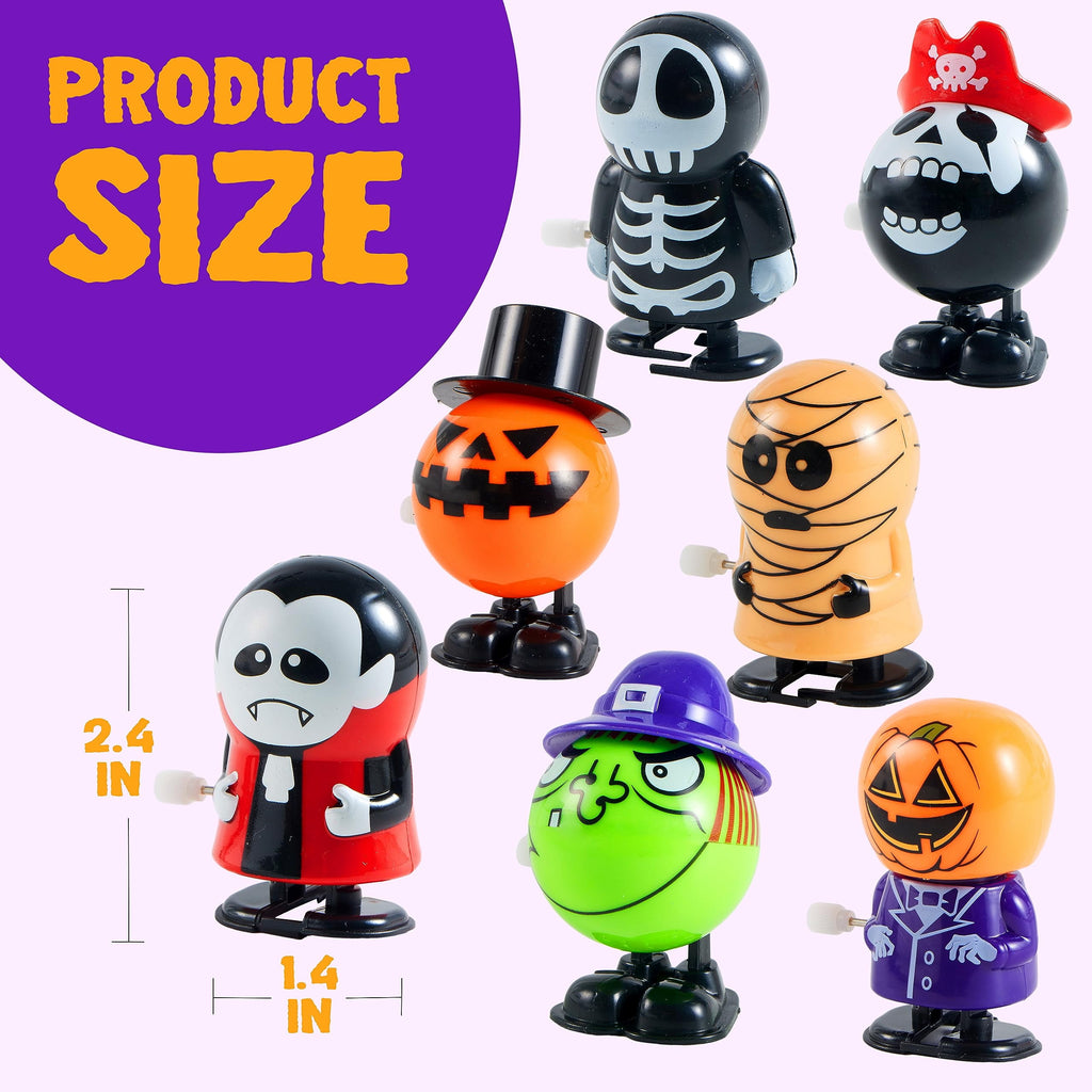 Joyfy 24 Pcs Halloween Wind Up Toys for Kids Gifts, Toys Bulk for Halloween Party Favors, Goody Treat Bag Stuffers Fillers, Classroom Prizes