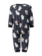 RUINIXCW Family Matching Halloween Ghost Pajama Set Black Long Sleeve Sleepwear for Trick or Treat Party Holiday Photos