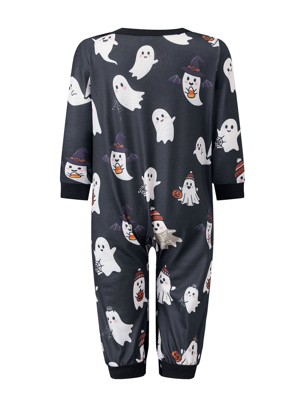 RUINIXCW Family Matching Halloween Ghost Pajama Set Black Long Sleeve Sleepwear for Trick or Treat Party Holiday Photos