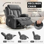 Massage And Heat Rocking Recliner Chair With Cup Holder And Side Pockets