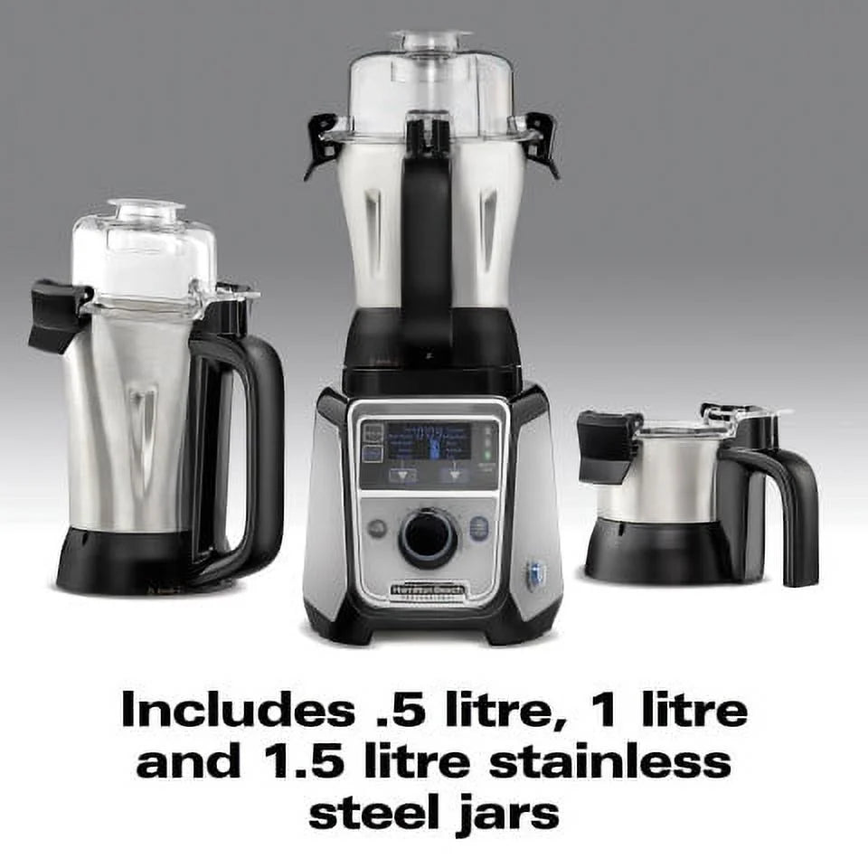 Hamilton Beach Professional Juicer Mixer Grinder 2.2 HP 120V With 3 Stainless Steel Jars, 1.5 Liters - 58770