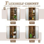 Outdoor Storage Cabinet Waterproof with Shelves, Small Storage Shed, Vertical Tall Patio Backyard Garden Storage Cabinet Tool Organizer for Outside