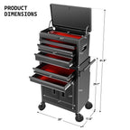 Hyper Tough 5-Drawer Steel Tool Chest with Ball-Bearing Slides, 300 lb Capacity, Black