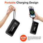 GOOLOO G7X Supersafe Jump Starter, 3000A Car Jump Starter with Built-in USB-C 45W Fast Charging Cable, USB-C PD 45W Power Bank, Safe Battery Booster