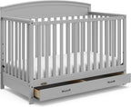Graco 5-in-1 Convertible Crib With Storage Drawer, White