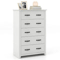 5-Drawer Storage Cabinet, 31 x 17 x 47 in, MDF - Dark Grey, Walnut, Or White