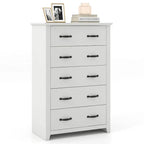 5-Drawer Storage Cabinet, 31 x 17 x 47 in, MDF - Dark Grey, Walnut, Or White