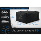 Journeyer - 15 Cubic Feet Weatherproof Rooftop Cargo Carrier for Top of Vehicle, Attaches With or Without Roof Rack