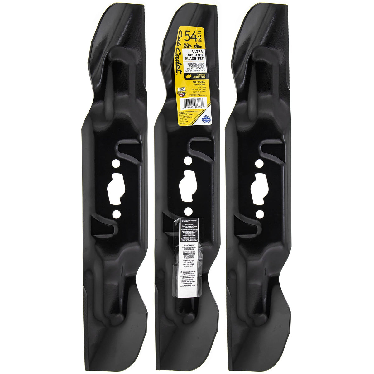 Cub Cadet Ultra High Lift Small S-Blade, 54 in., 3 Count - 490-110-C194