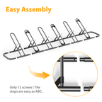 JOZ 6 Bike Floor Parking Racks, Bicycle Outdoor and Indoor Storage Racks, Black