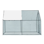 10 x 10 ft Metal Chicken Coop Walk-In Poultry Cage With Waterproof Cover
