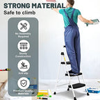 SocTone 3 Step Folding Step Ladder With Handle - 500 lb Capacity