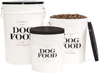 Harry Barker Bon Chien Dog Food Storage Canister – Large 11 gallon, Airtight Stainless Steel Pet Food Container, Stylish Kitchen Counter Dog Kibble