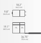 simplehuman 35 Liter / 9.3 Gallon Dual Compartment Under Counter Kitchen Cabinet Pull-Out Recycling Bin and Trash Can, Chrome