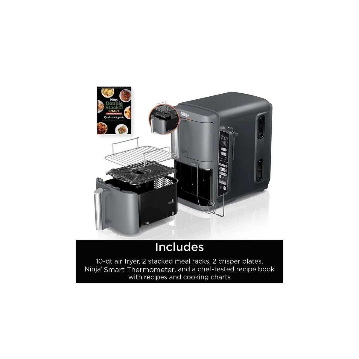 Ninja DoubleStack XL Smart 2-Basket Air Fryer, 10 QT